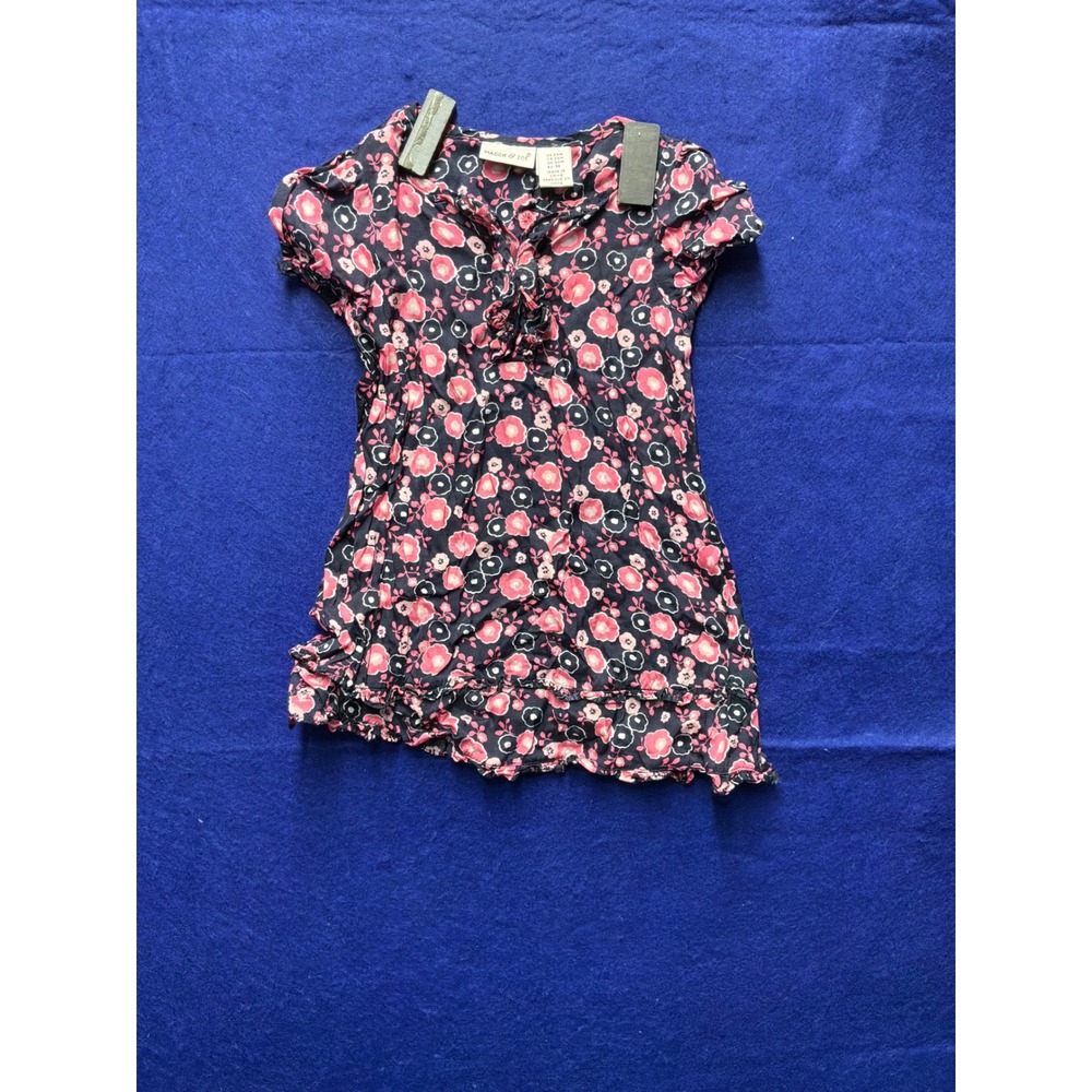 Cottagecore Toddler Maggie & Zoe Floral Ruffle Dress‎ 24M Navy Pink
